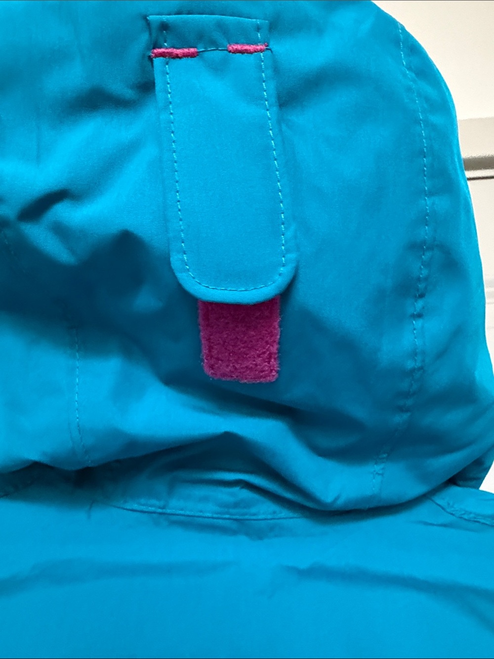 Lands' End Teal Hooded Puffer Jacket with Pink Trim - Picture 5 of 10